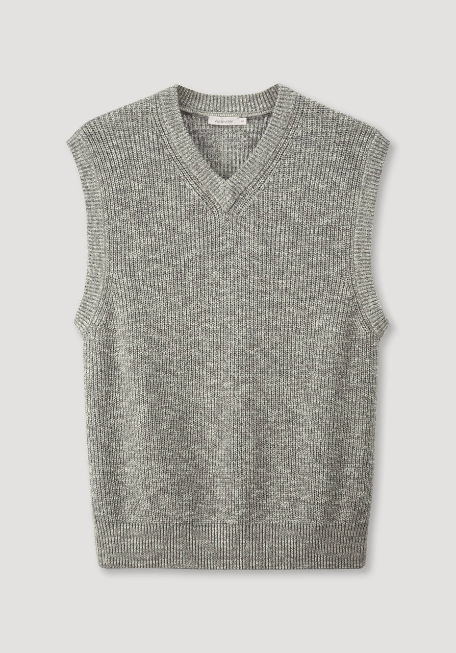 V-Neck-Pullunder aus Bio-Baumwolle mit Leinen
