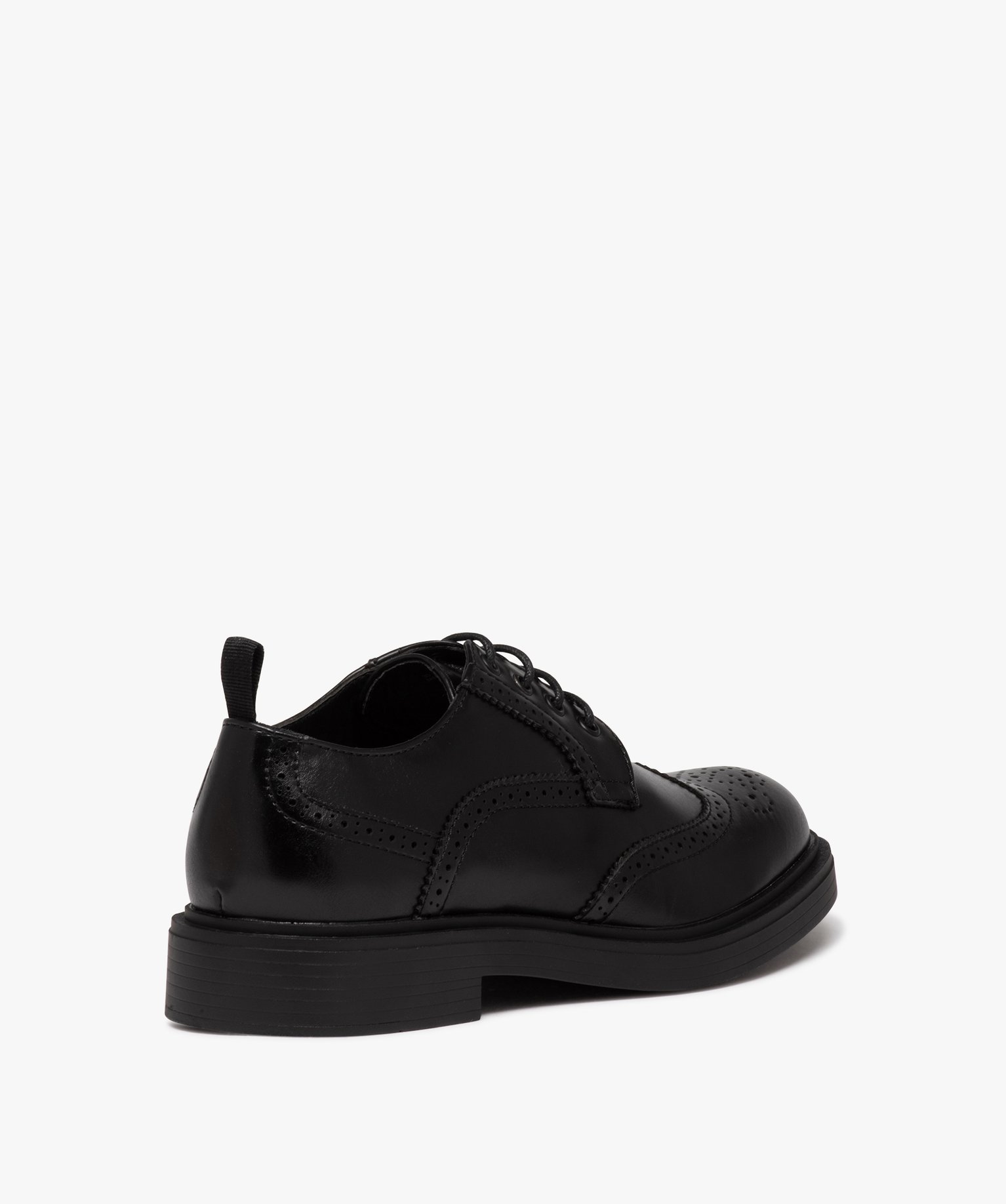 Derbies homme unis à bout fleuri noir | GEMO