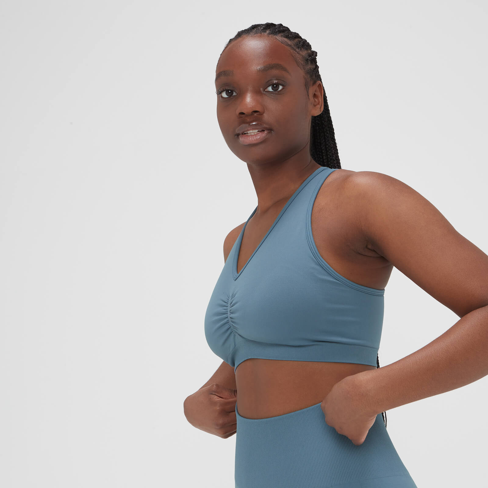 Brassière sans coutures délavée MP pour femmes – Bleu galet