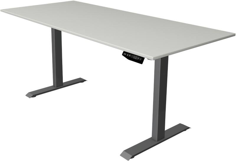 Kerkmann Move 1 Rechteckig Elektronisch Höhenverstellbarer Sitz-Stehschreibtisch Melamin, Stahl Anthrazit, Hellgrau 1800 x 800 x 1230 mm