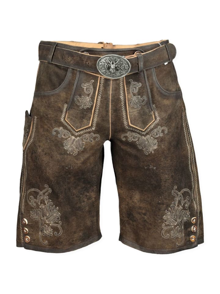 KRÜGER Lederhose in grau günstig kaufen
