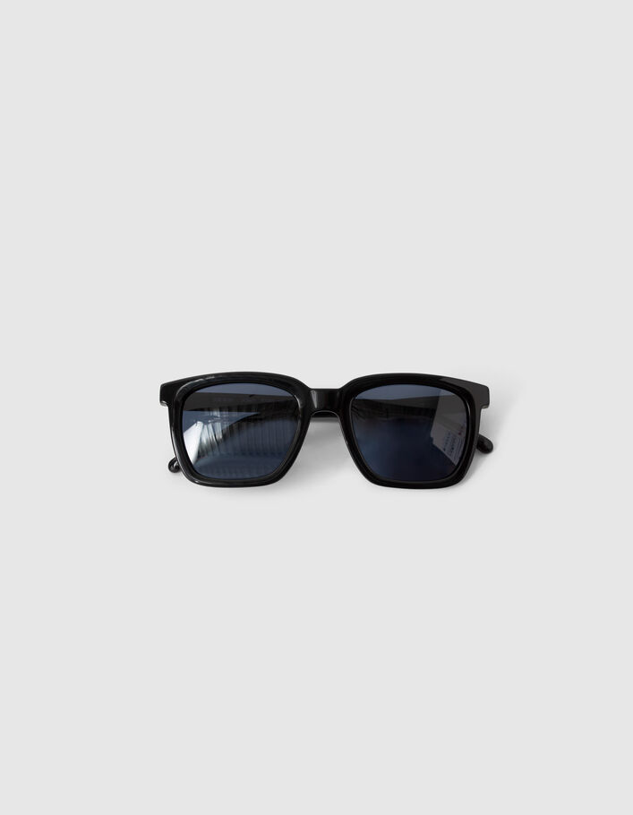 Lunettes solaires noires style rectangle Homme