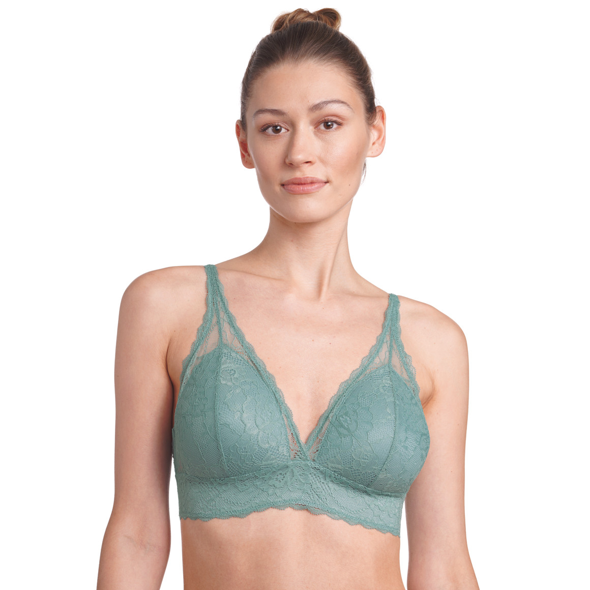 2 Damen Bralette-BHs mit Spitze
