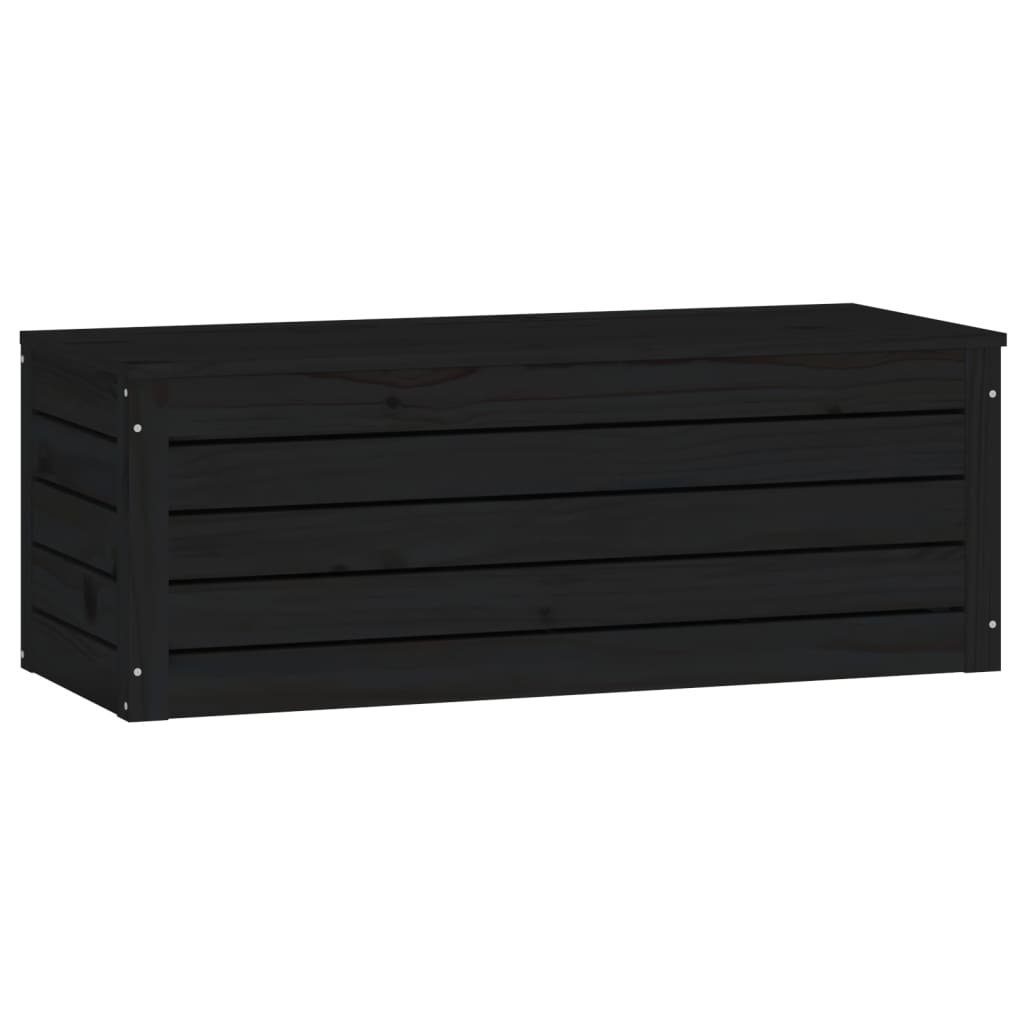 vidaXL Kleiderschrank Truhe Schwarz 89x36,5x33 cm Massivholz Kiefer (1-St)