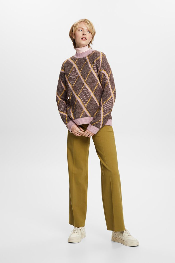 Karierter Pullover aus Wollmix