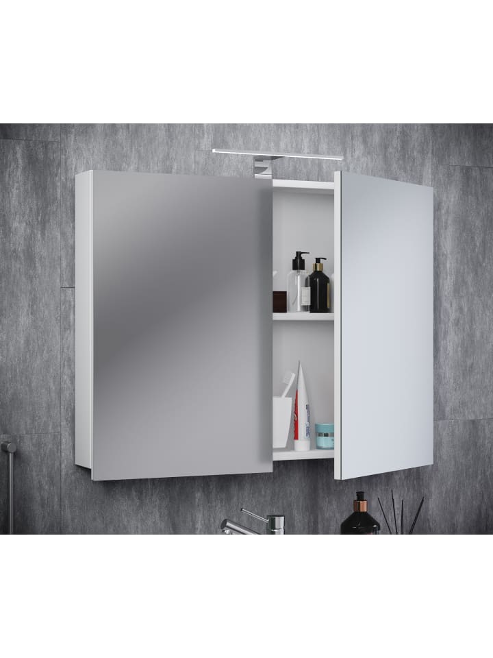 VCM  Holz Badmöbel Spiegelschrank Spiegel Badinos 80 cm in Weiß günstig kaufen onesize