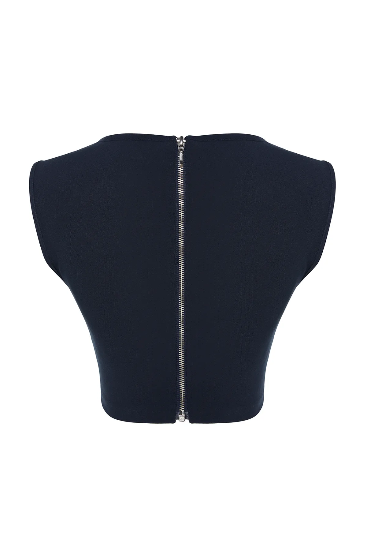 Trendyol Collection  Marineblaues Korsett mit detailliertem, gewebtem Bustier mit V-Ausschnitt TPRAW23BS00032