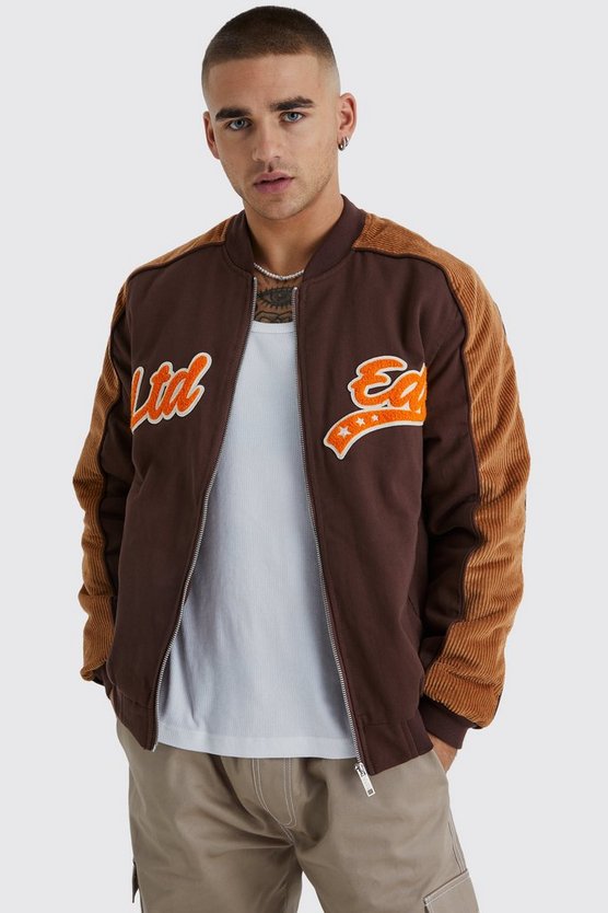 Cord & Twill Jacke mit Aufnähern