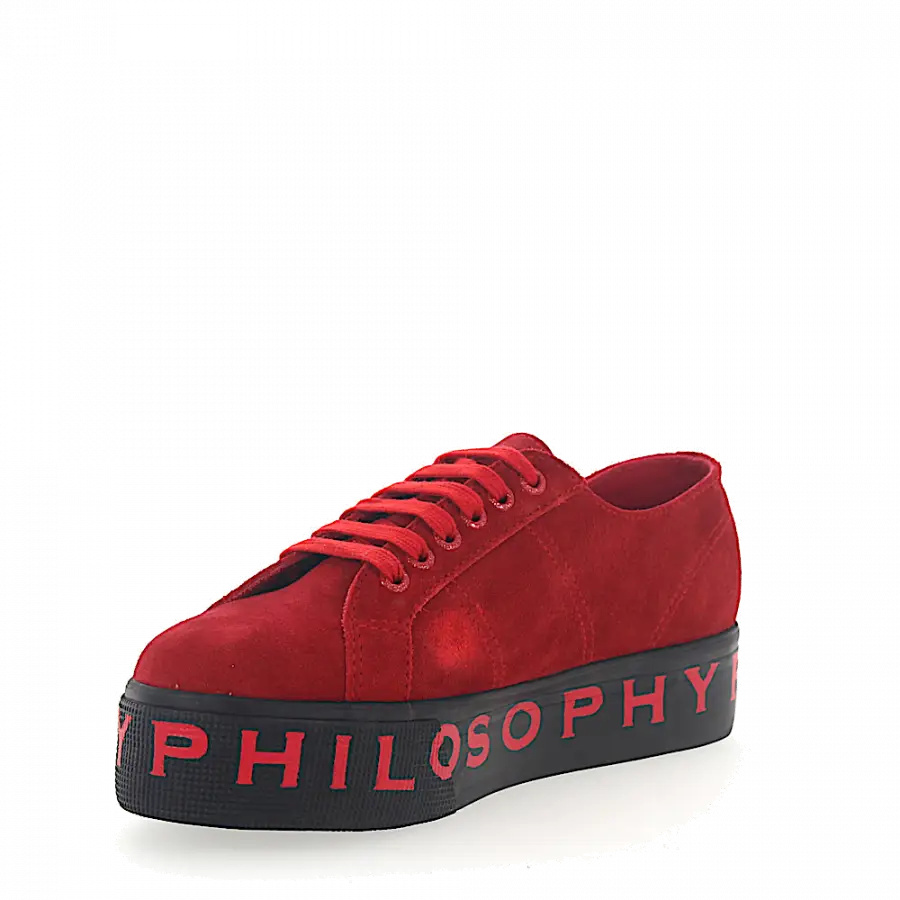 Philosophy Di Lorenzo Serafini - Sneaker Veloursleder Logo Print rot - rot