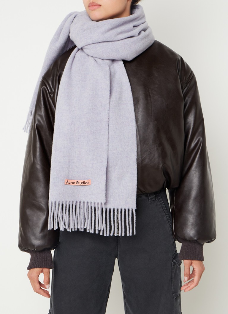 Μάλλινο κασκόλ Acne Studios με λογότυπο 200 x 45 εκ.