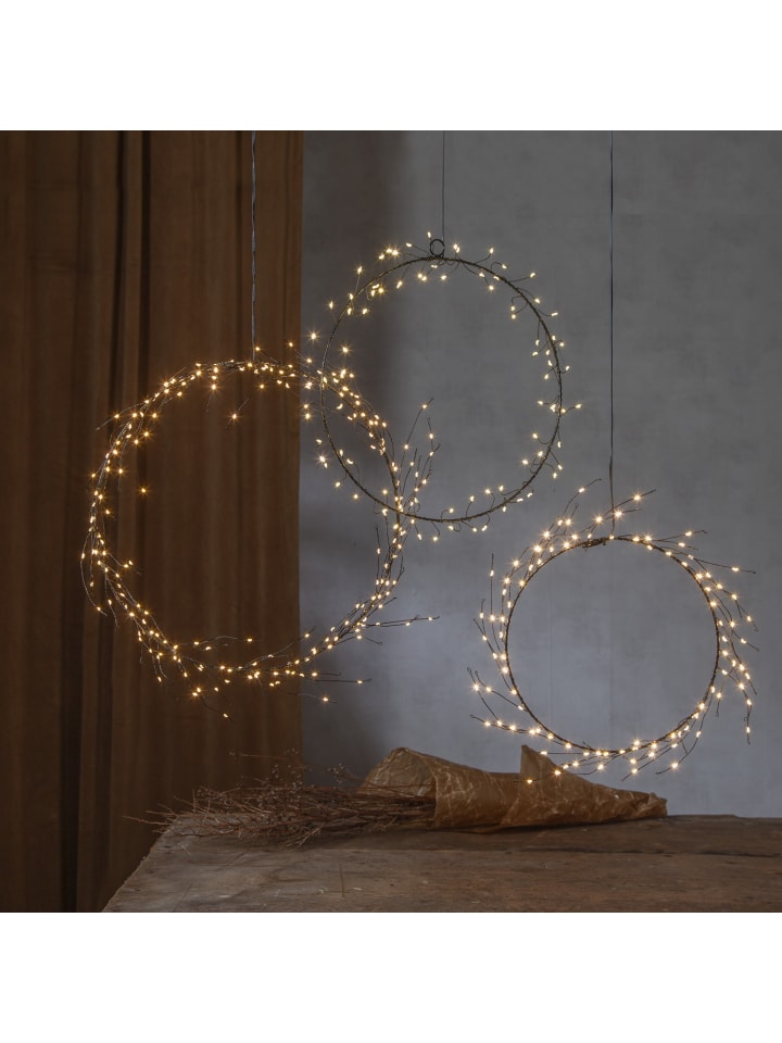 STAR Trading LED Kranz Lichtkranz Dekokranz 95LED D: 24cm in schwarz günstig kaufen onesize