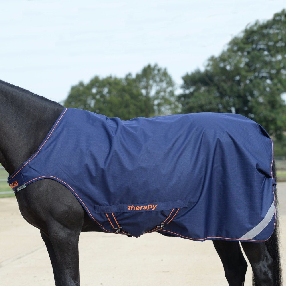 Bucas Pferde-Regendecke Bucas Therapy Walker 0g - Navy/Orange