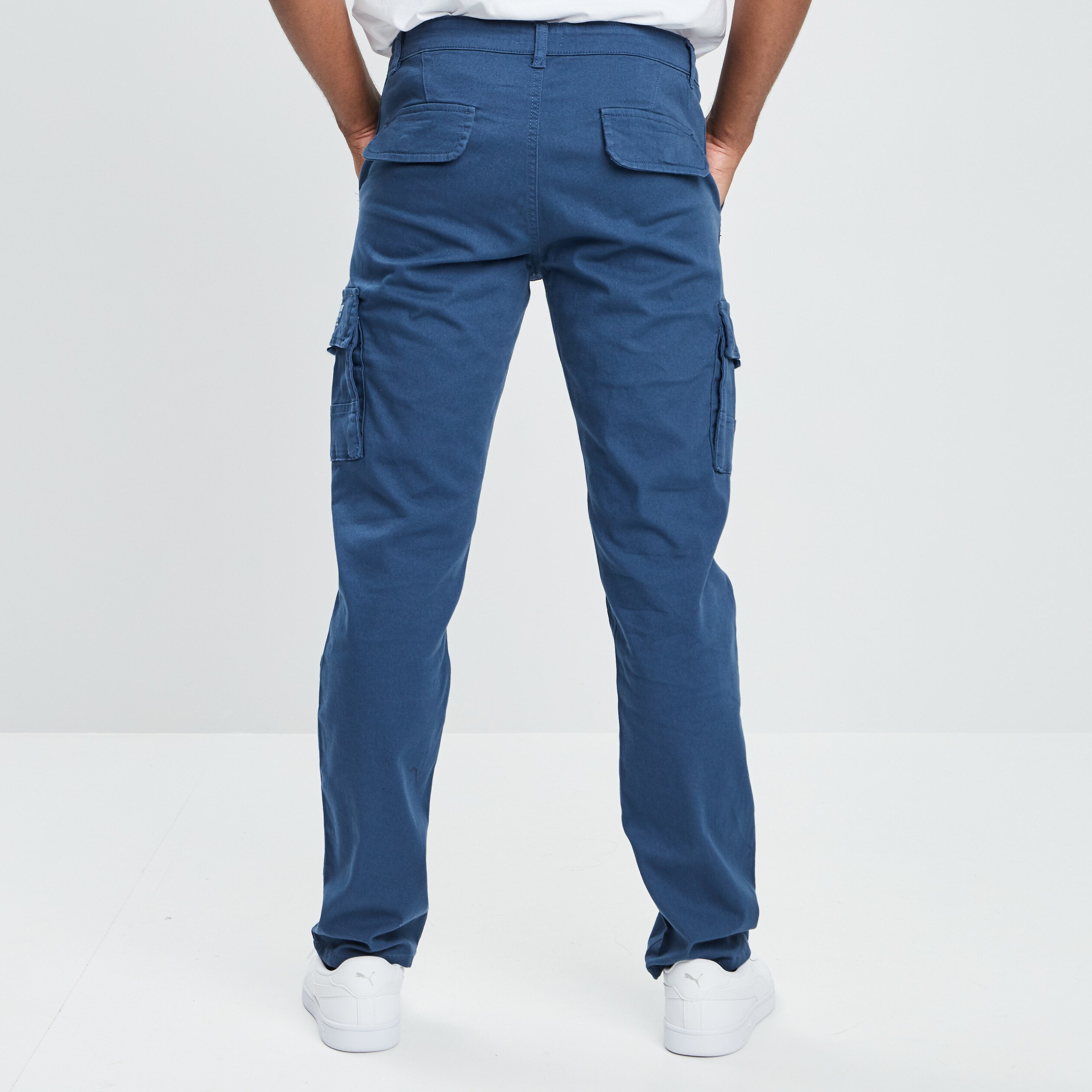 Pantalon cargo bleu pétrole homme | La Halle