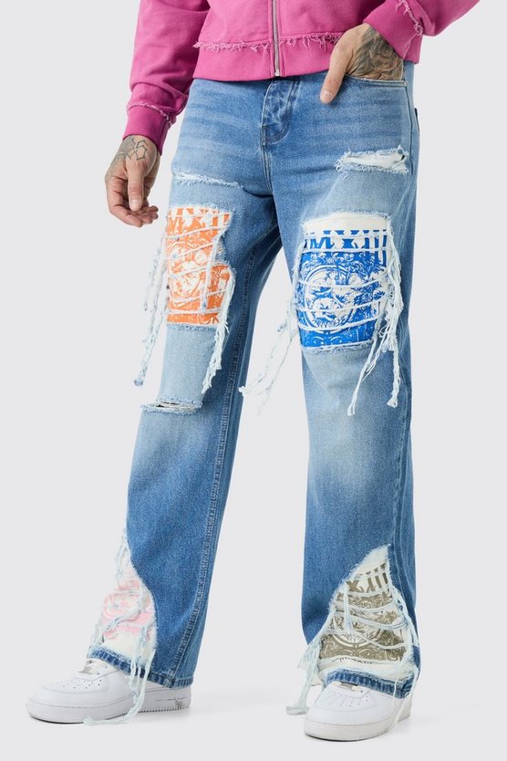 Tall lockere Schlagjeans mit Rissen