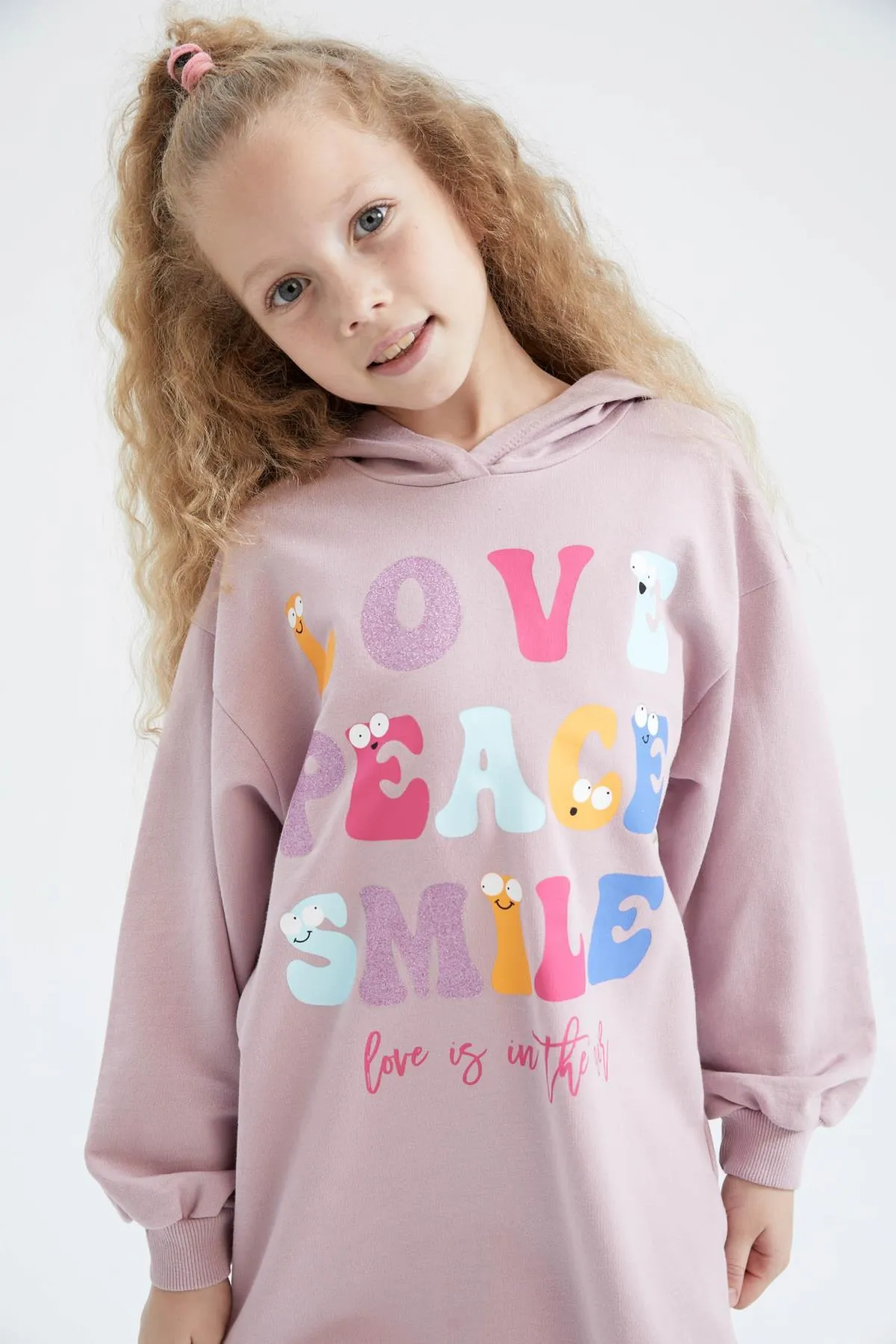DeFacto  Bedrucktes Sweatshirt-Kleid mit Kapuze für Mädchen