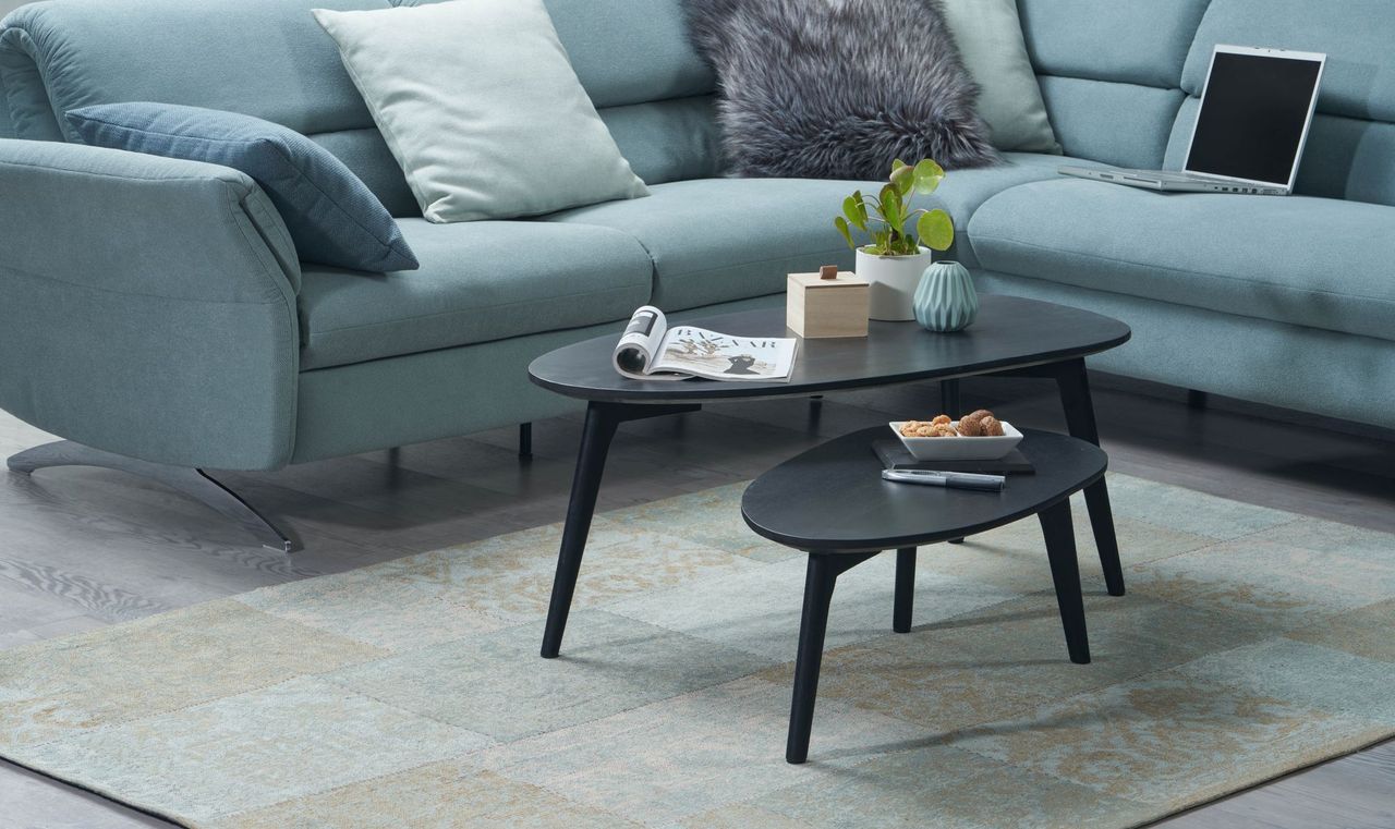 Skyport WOHNLING Couchtisch 2er Set Nierenform Holz Wohnzimmertisch Beistelltisch Tisch