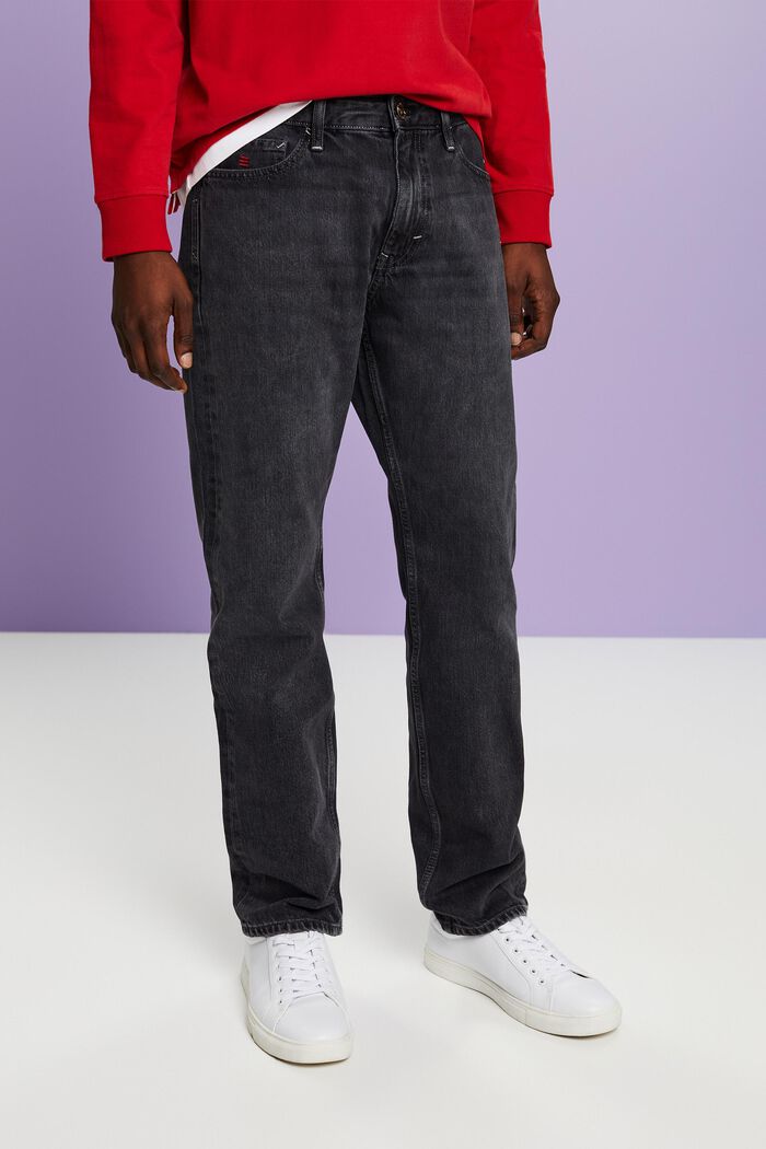 Jeans mit geradem Bein und mittlerer Bundhöhe