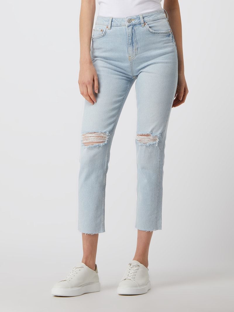 Straight Fit Jeans mit Stretch-Anteil in hellblau