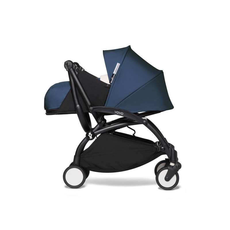 Poussette Yoyo2 4 roues châssis noir assise 0+ bleu Babyzen