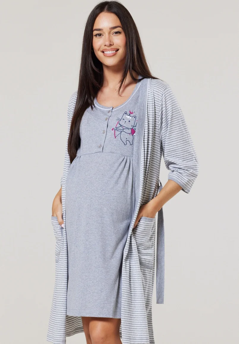 Conjunto de maternidad y hospital Happy Mama para parto y nacimiento - Camisón