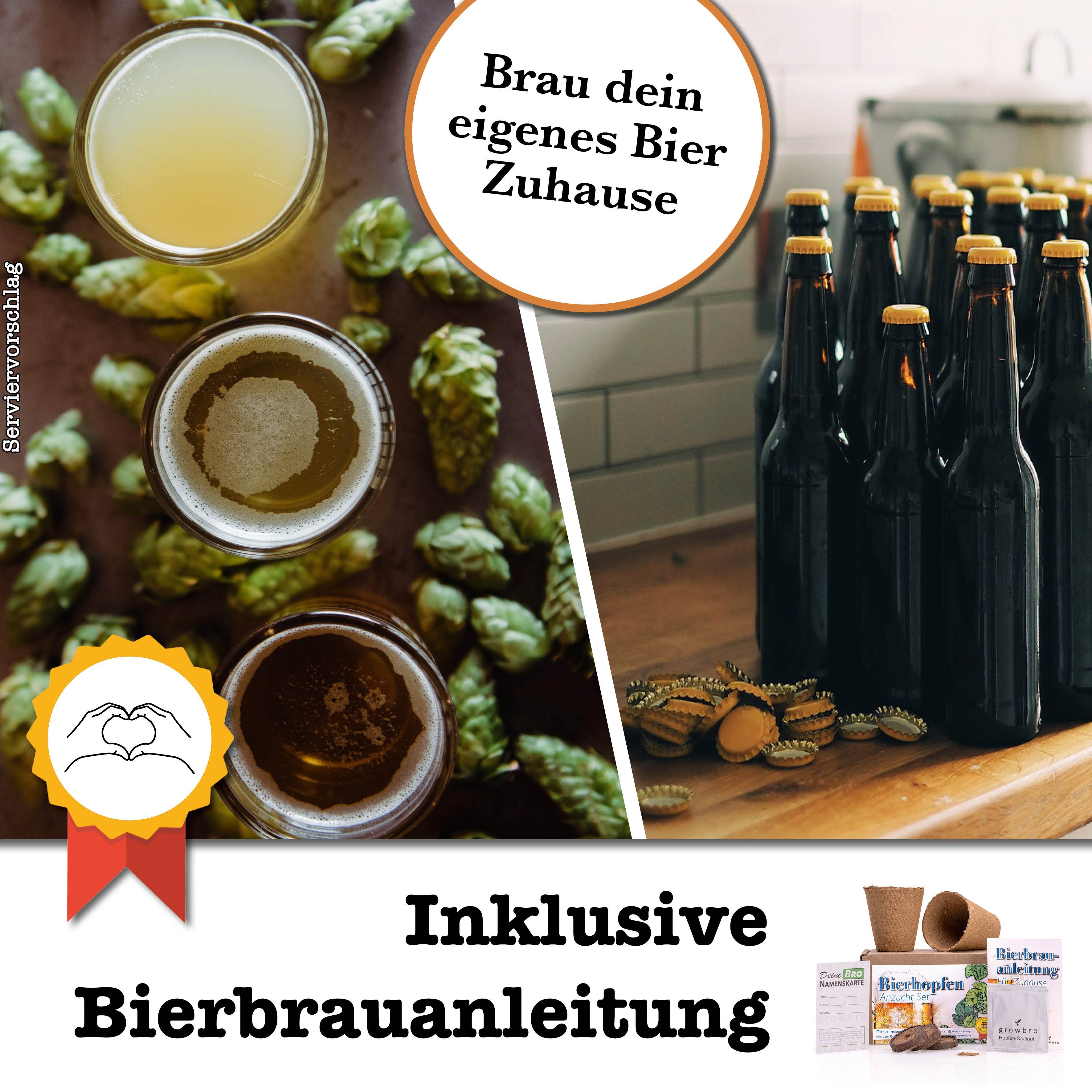 Kunstpflanze Hopfen Anzuchtset DER WEG ZU DEINEM EIGENEN BIER Geschenk für Männer, growbro, - Unser Bestseller, bekannt aus Social Media
