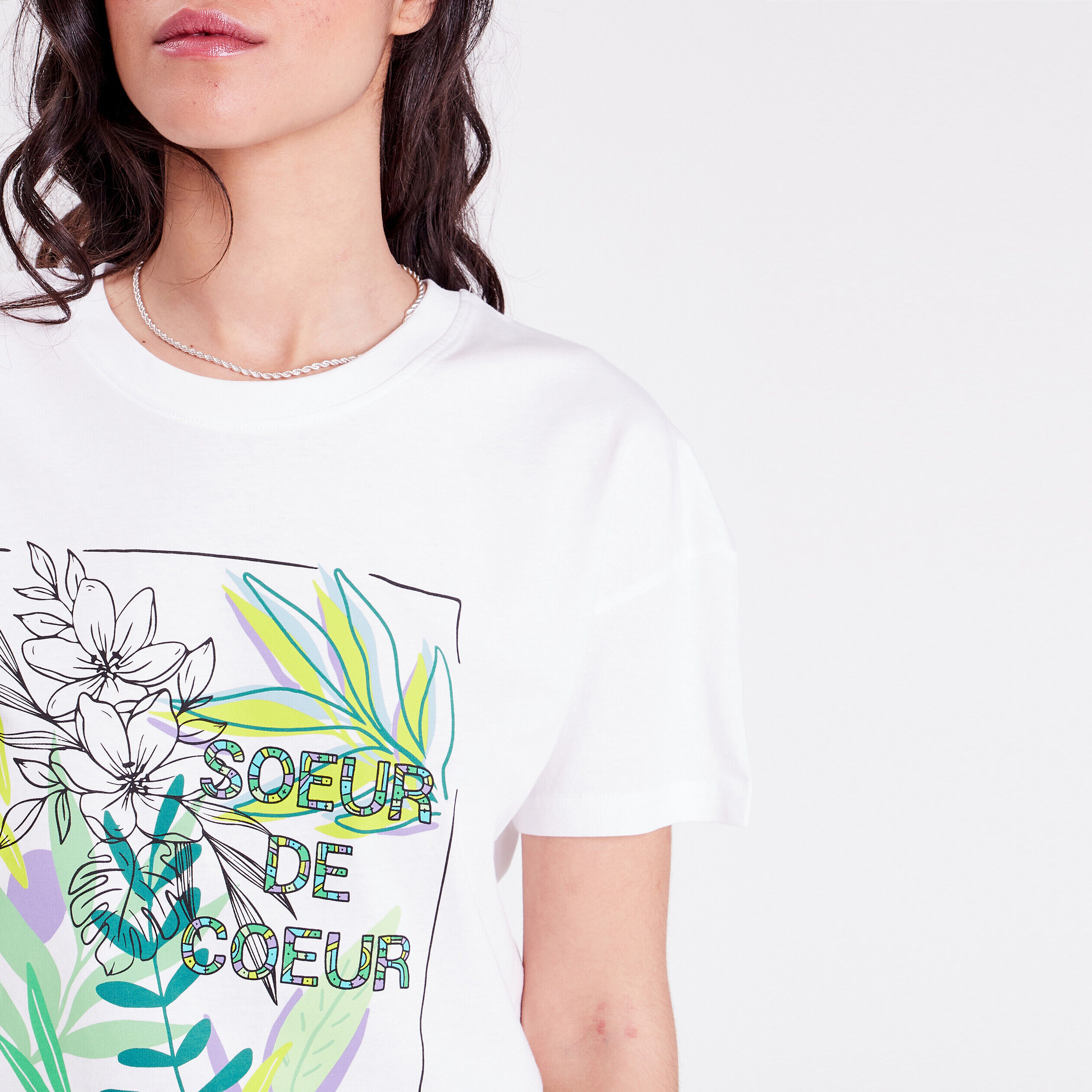 T-shirt manches courtes blanc femme | Cache Cache