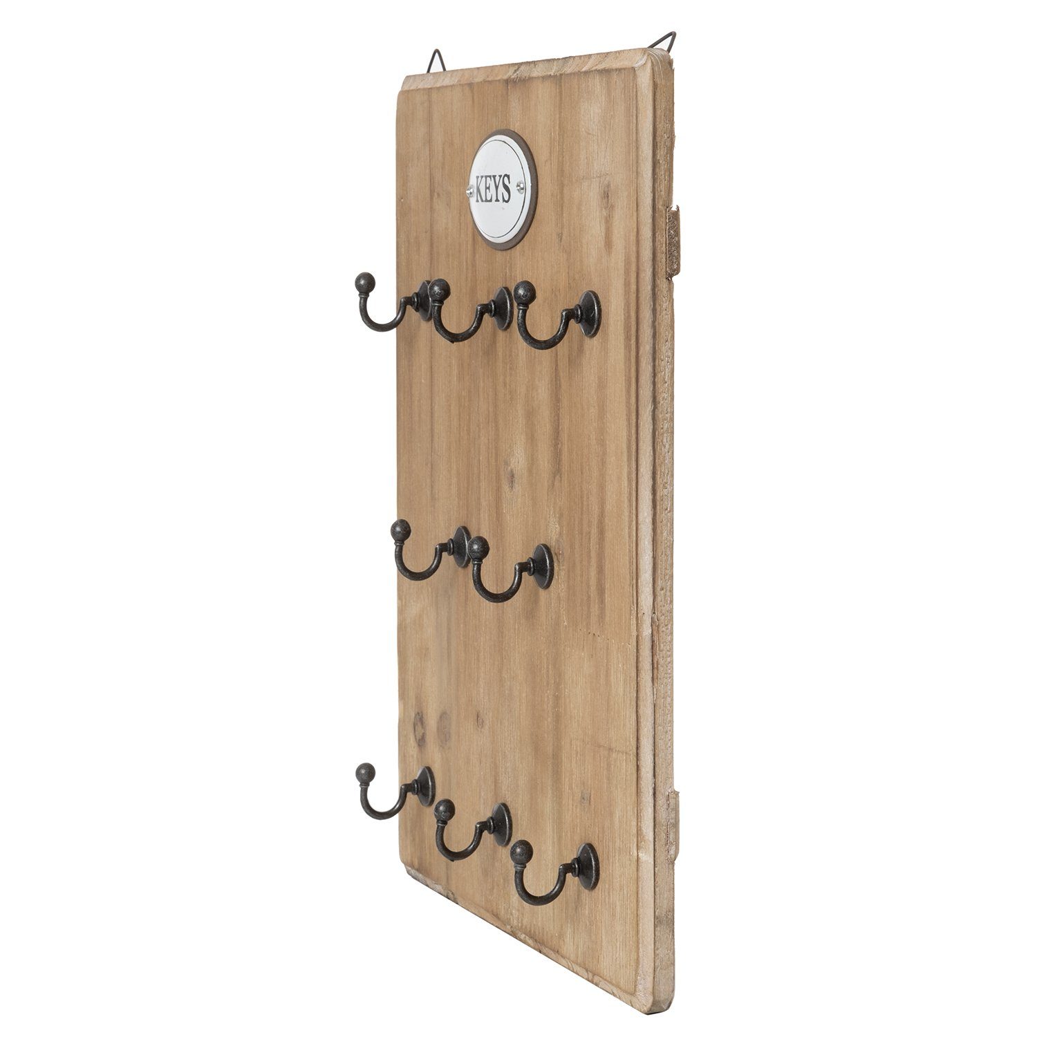 Moritz Schlüsselbrett 25x33cm Keys 8 Haken braun, Schlüsselkasten Vintage Schlüsselbox Schlüsselleiste Schlüsselhaken