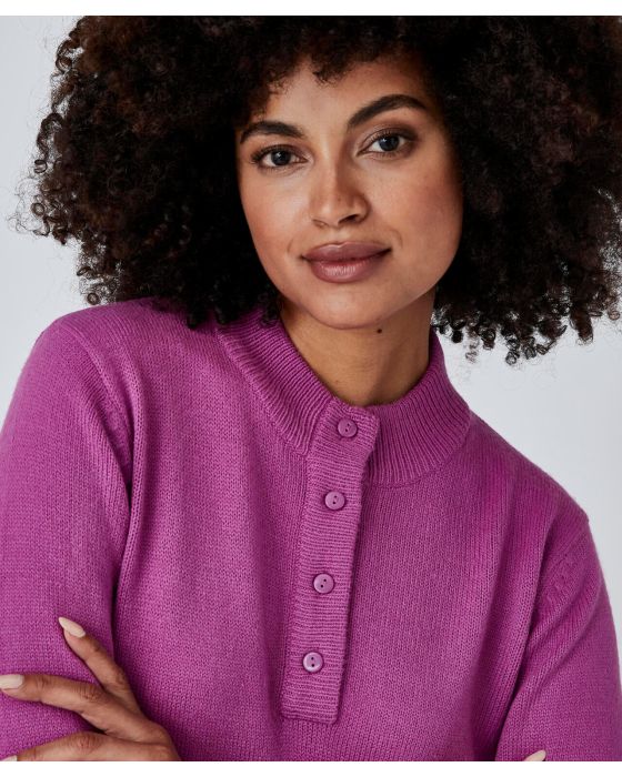Pull col montant boutonné