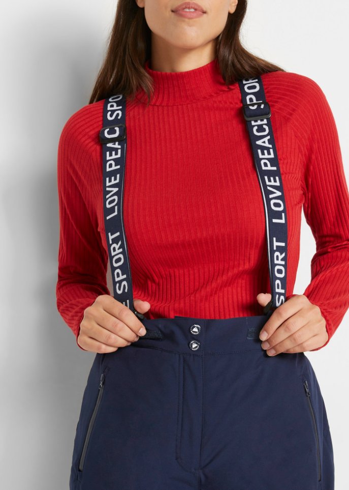 Ski Funktions-Thermohose mit abnehmbaren Trägern, wasserdicht, Straight