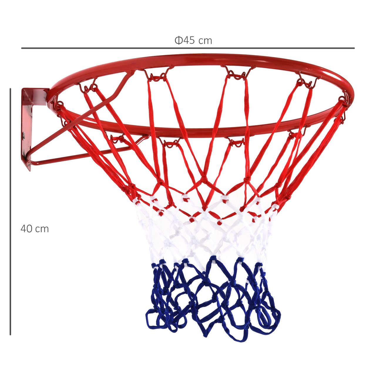 HOMCOM Basketballkorb mit Netz Basketballnetz ø46