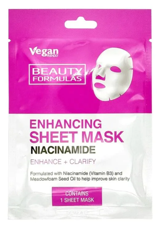 Masque en tissu fortifiant Beauty Formulas à la niacinamide