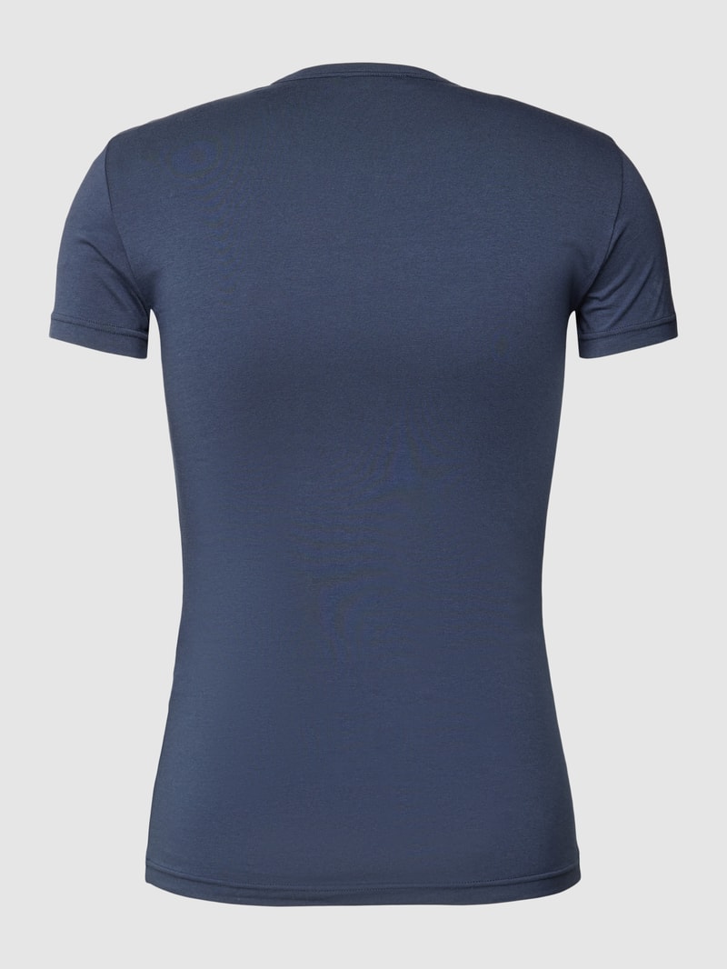 T-Shirt mit Label-Print in marineblau
