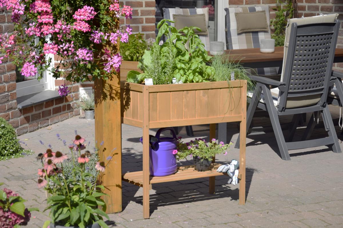 dobar Hochbeet aus Holz mit Ablageboden