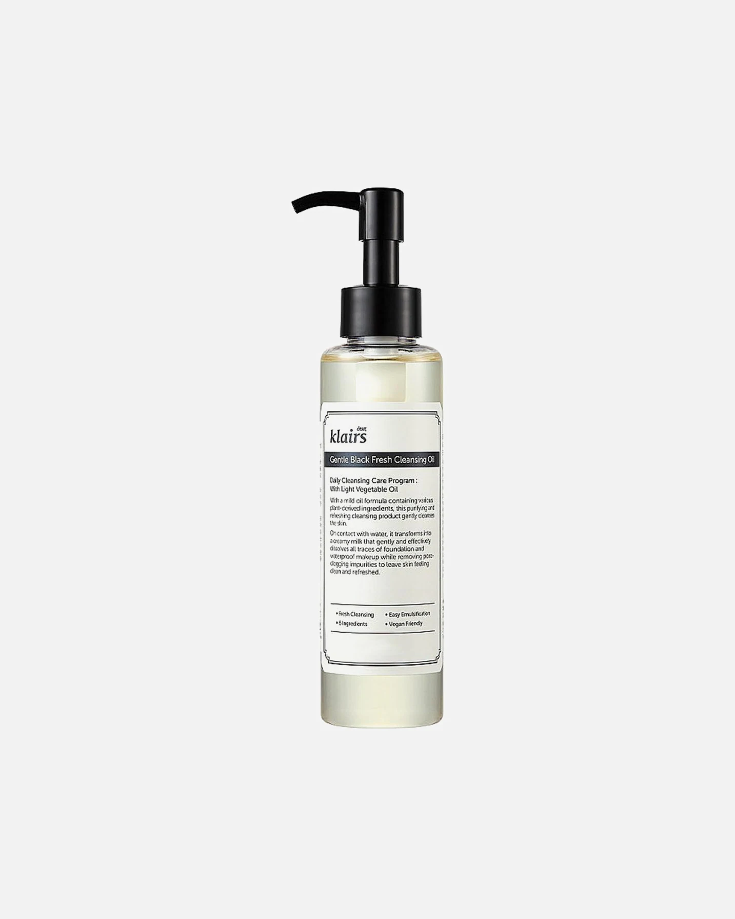 Dear Klairs Gentle Black Huile nettoyante fraîche