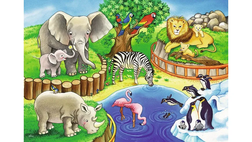 Ravensburger Puzzle - Tiere im Zoo, 2x12 Teile