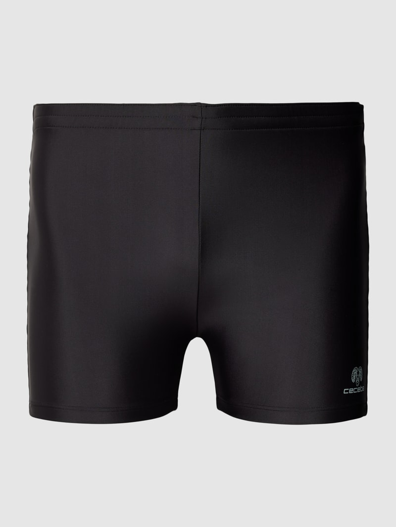 PLUS SIZE Badehose mit Label-Print Modell 'ATLANTA' in schwarz