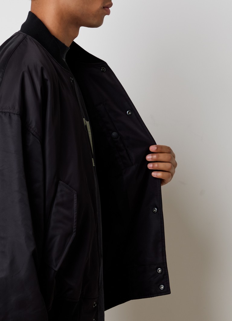 Giacca bomber oversize Balenciaga con logo ricamato