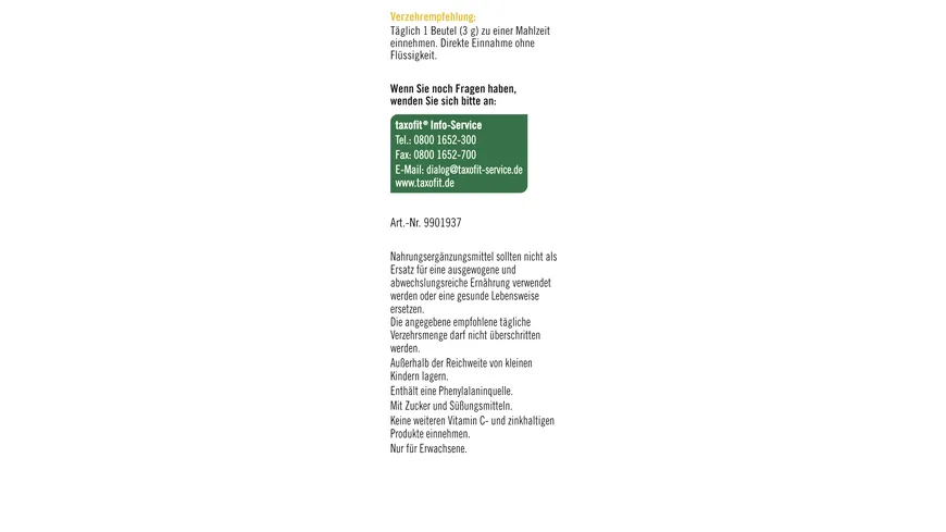 Taxofit Vitamin C 1000 + Zink + D3 Direkt