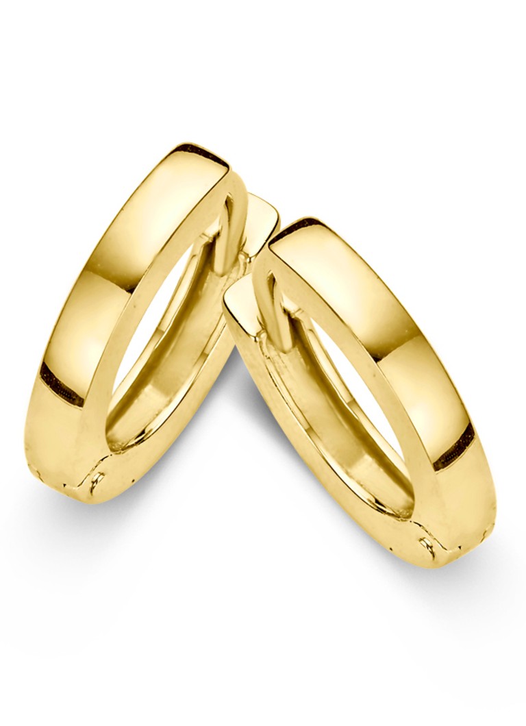 Casa Jewelry Σκουλαρίκια κρίκοι με τετράγωνο χρυσό