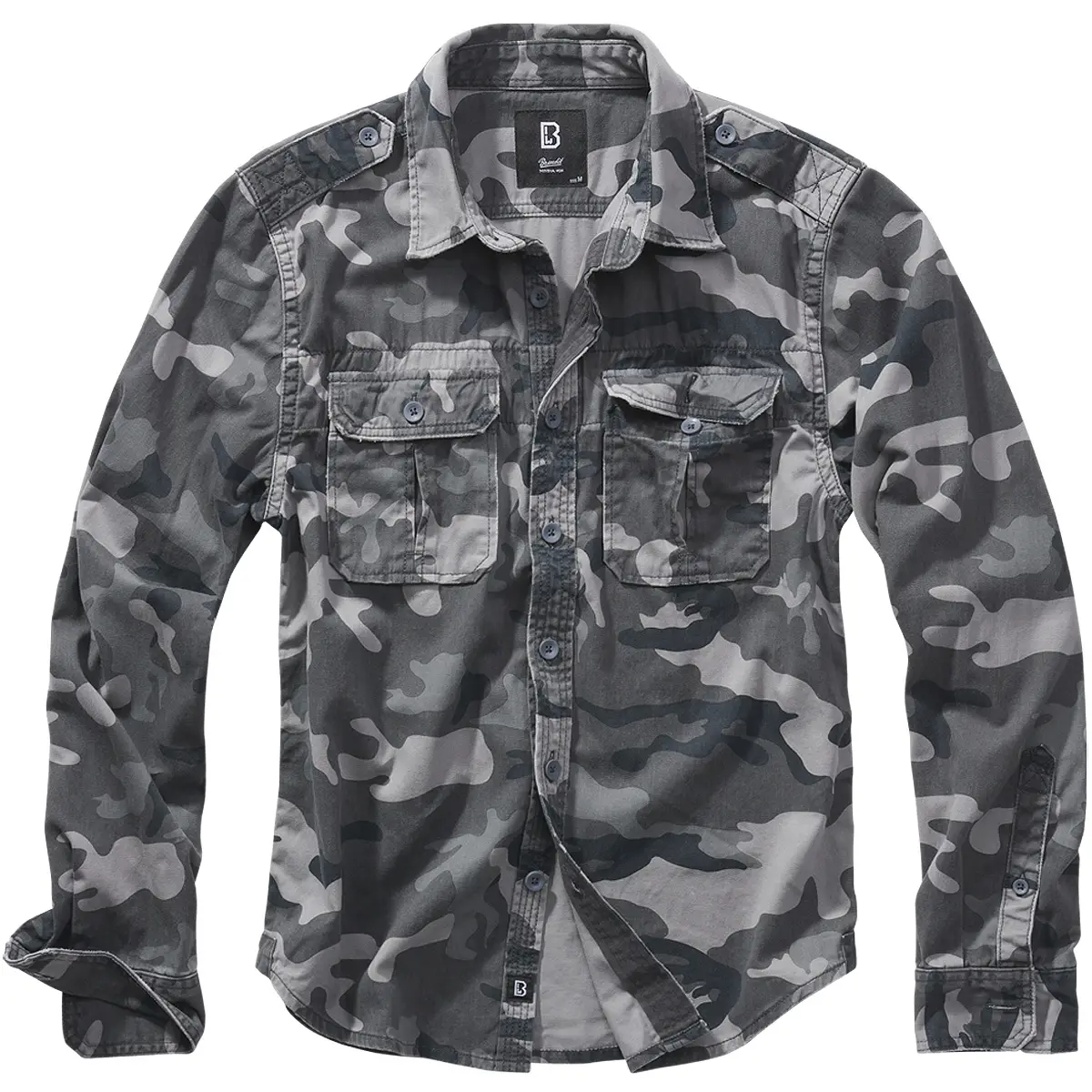 Brandit Vintage Shirt langarm grey camo