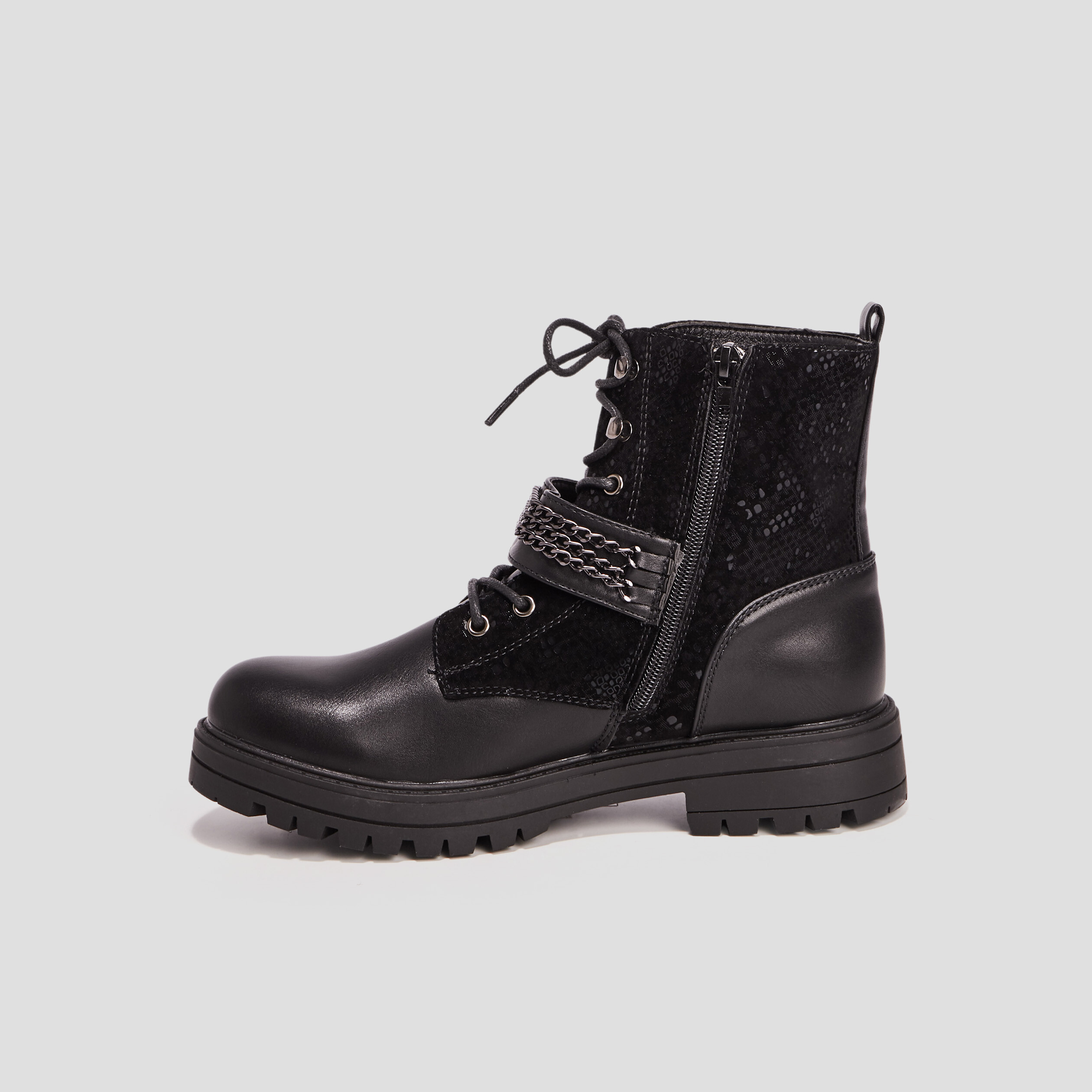 Bottines avec brides noir fille | La Halle