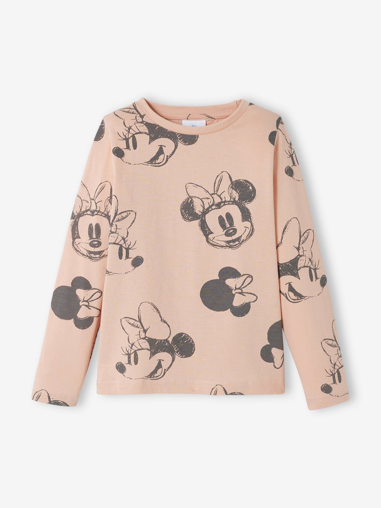 T-shirt fille manches longues DS® Minnie rose imprimé