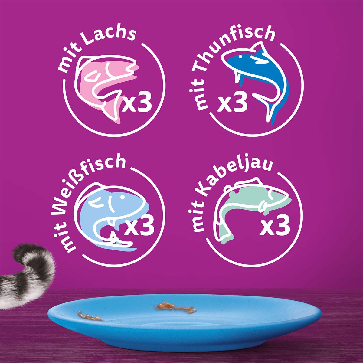 Whiskas Multipack 1+ Fisch Auswahl Gelee 12x85g