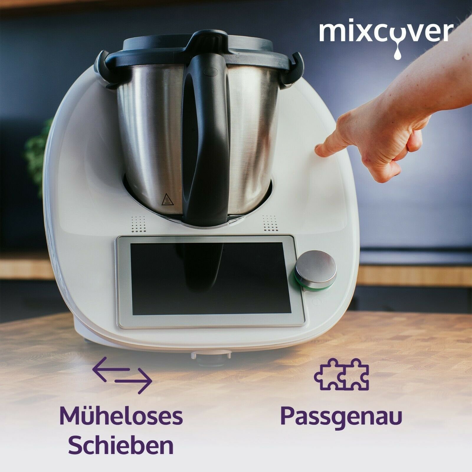 Mixcover Küchenmaschine mit Kochfunktion 3er Slider Gleitbrett für Thermomix TM 5 TM 6