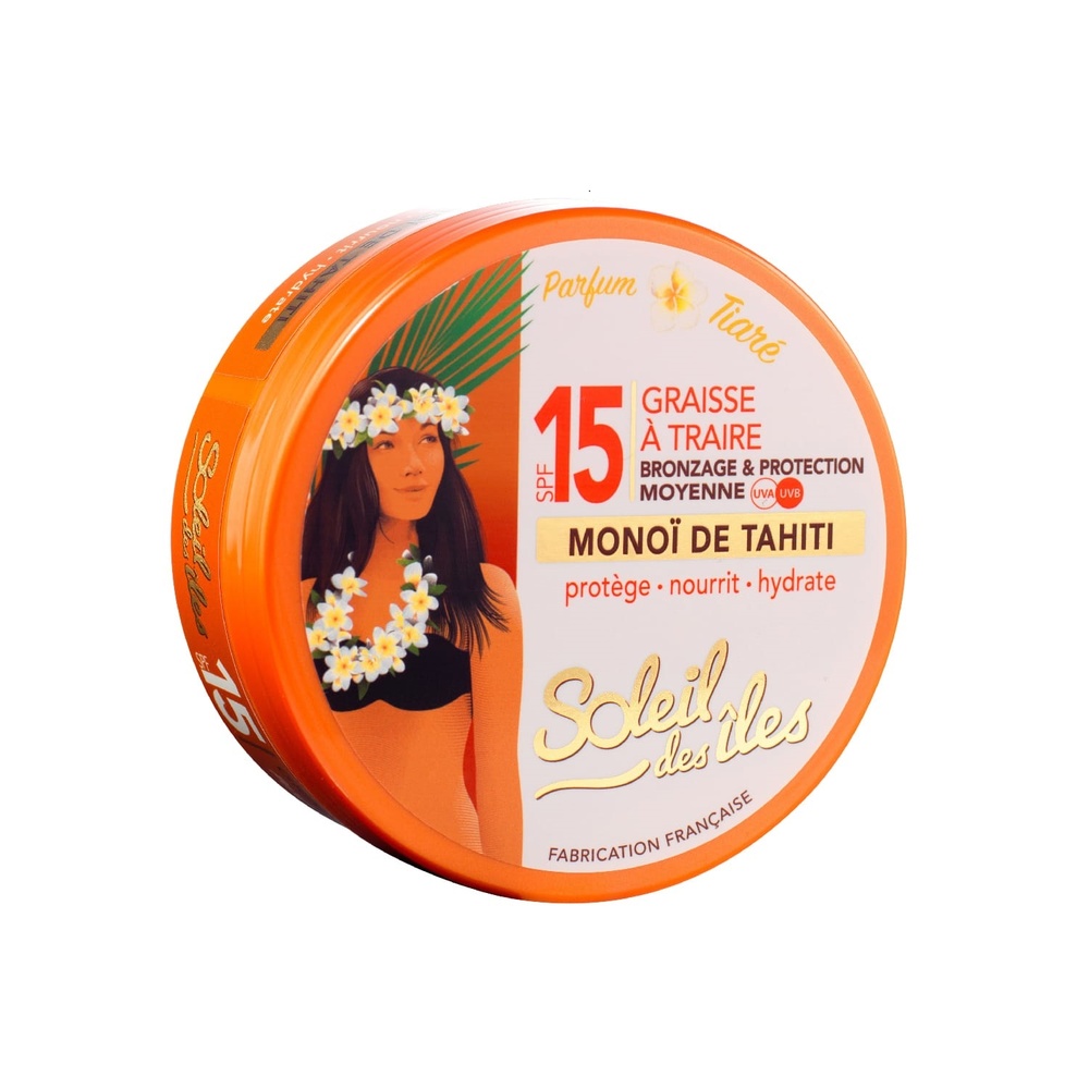 soleil des îles Graisse à traire BRONZAGE & PROTECTION Parfum des îles SPF15 PRODUIT SOLAIRE