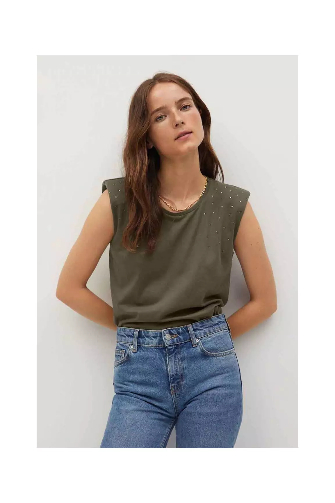 Mango Debardeurs Femme couleur vert