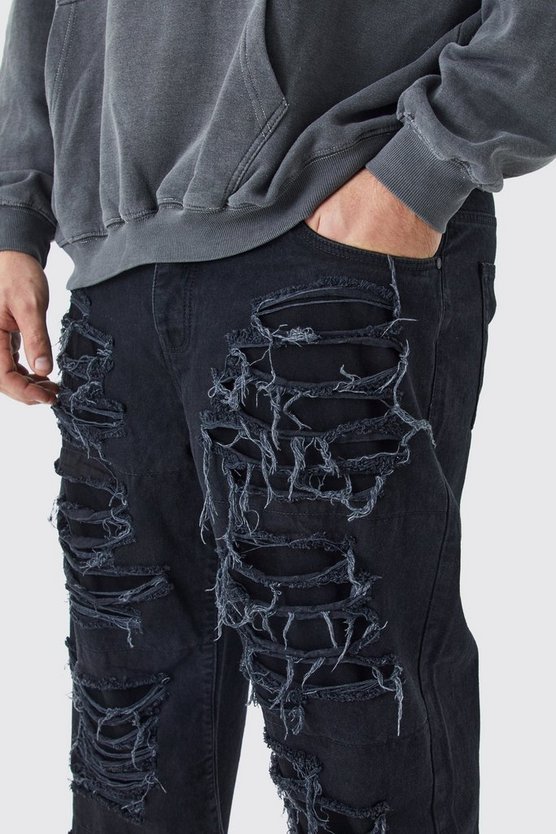 Plus lockere Jeans mit extremen Rissen