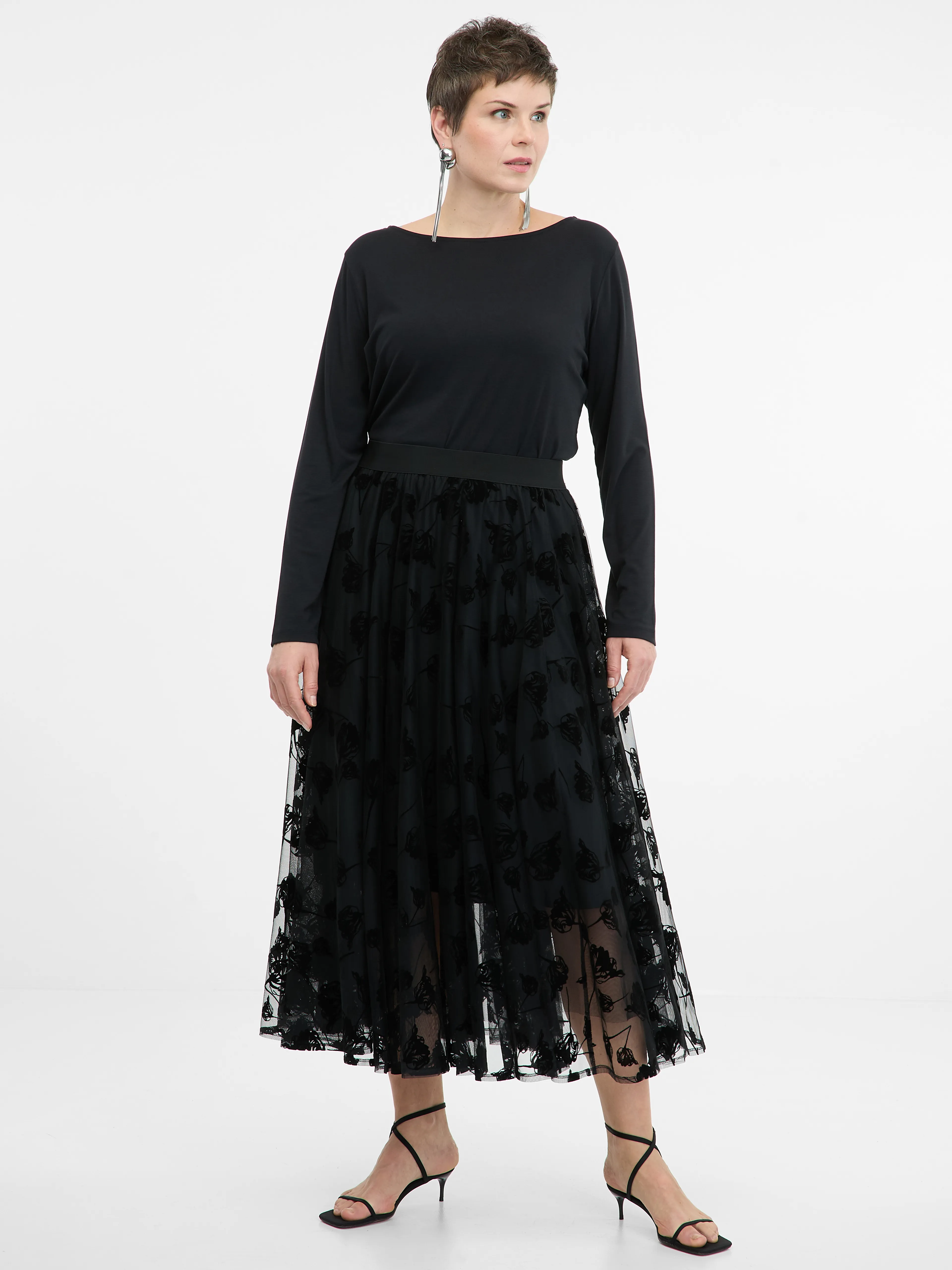 Schwarzes Damen-Langarmshirt ORSAY