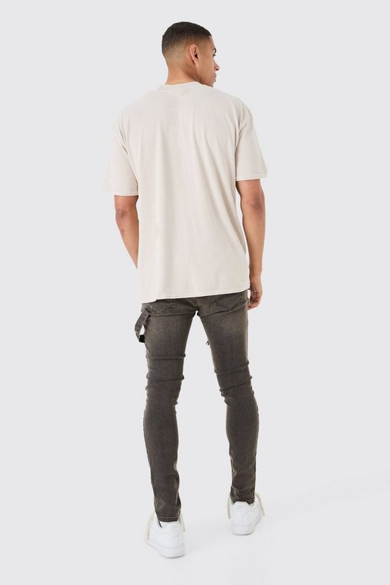 Oversize T-Shirt mit Racer-Print