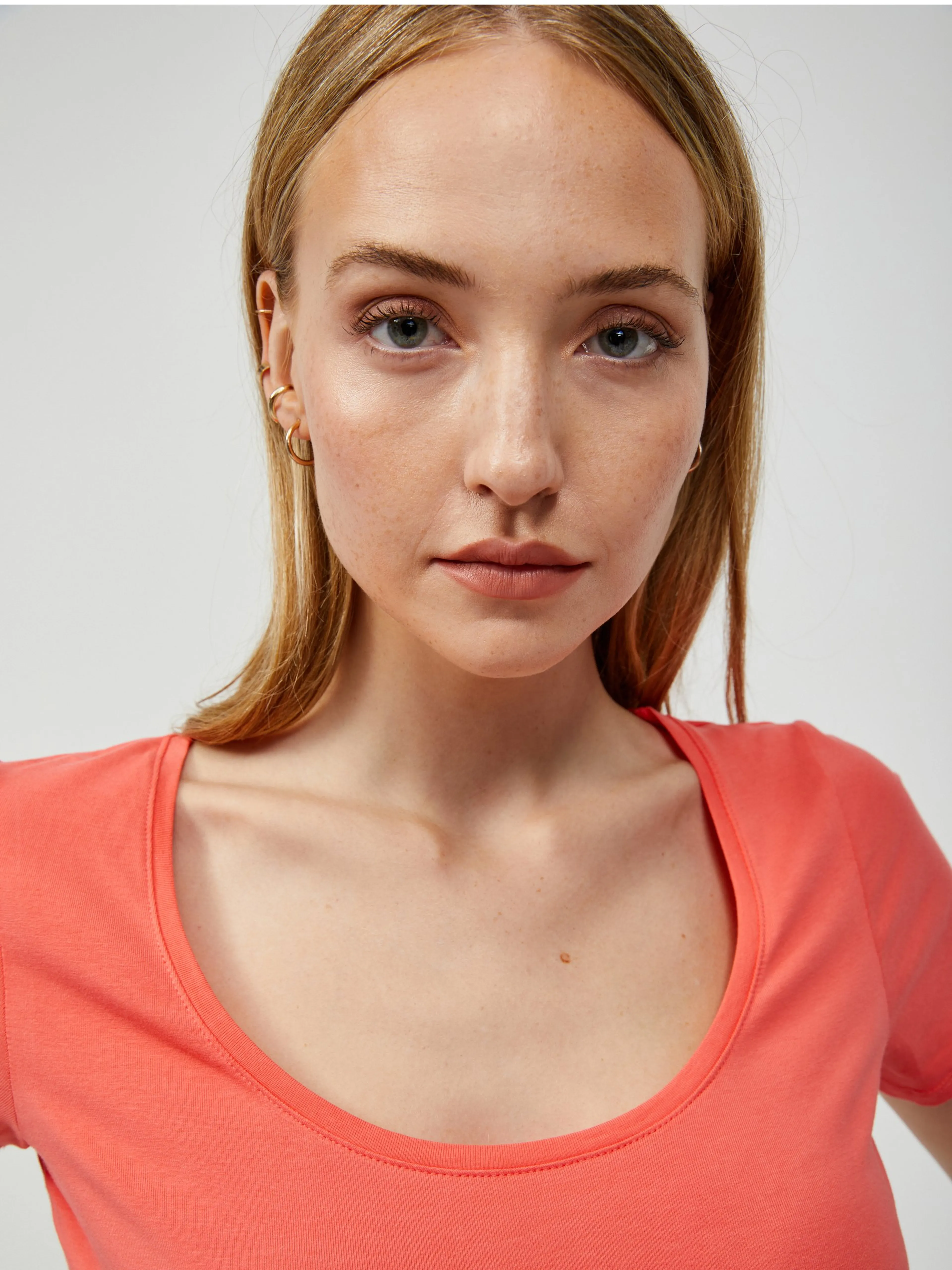 Orangefarbenes Basic T-Shirt ORSAY